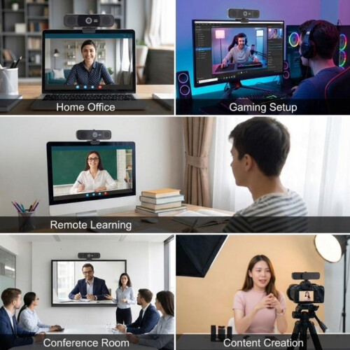 4K UHD Webcam with Built-In Speaker for Virtual Meetings and Presentations 2