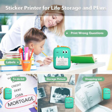 Mini Thermal Sticker Printer for Photos Labels Journaling and DIY Green
