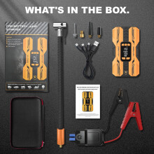 Car Jump Starter with Air Compressor Digital Pressure Gauge Auto Shut Off LED Light