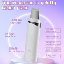 Facial Skin Scrubber Spatula Ultrasonic Ion Care Timer Rechargeable