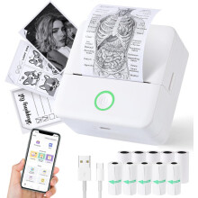 Mini Thermal Sticker Printer 10 Rolls for Notes Labels and DIY