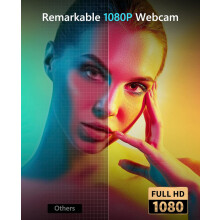 1080P HD Webcam 60FPS Autofocus Fill Light Microphone for Video Calls and Streaming
