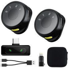 Wireless Lavalier Microphone 2 Pack Noise Reduction 8H Battery Plug and