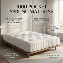 (1000 Pocket Sprung, 5ft King) 1000 2000 3000 Pocket Spring Orthopaedic Mattress Quilted Cover Premium Comfort