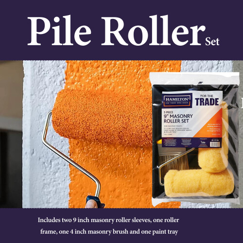 Hamilton Hamilton 5pc 9" Masonry Roller Set with Tray 1