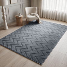 (120x170 cm, Grey) Embossed Cut Pile Shaggy Rug - Heavy Duty Non Slip Designer Carpets UK