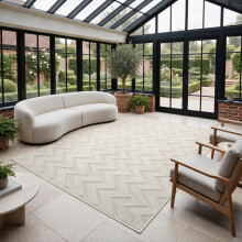 (200x290 cm, Cream / Off White) Embossed Cut Pile Shaggy Rug - Heavy Duty Non Slip Designer Carpets UK