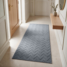 (60x110 cm, Grey) Embossed Cut Pile Shaggy Rug - Heavy Duty Non Slip Designer Carpets UK