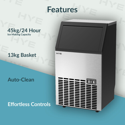 HYE Large Commercial Ice Machine, 45kg/24hrs 2