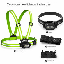 (green) Rechargeable Chest Running Light, Outdoor Hiking Night Running Safety Warning Lamp, Lightweight Waterproof Sports Light