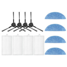 Sidborstefilter och Moppdukar, Set med 12 Delar för DEBOT Y1 PRO / DEEBOOT NEO 2.0 / Y1 PRO Dammsugare, Reservdelar och Tillbehör