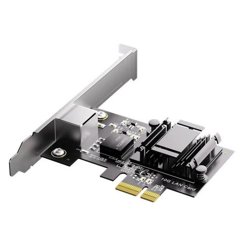 Placa de Rede 10G PCIe 4.0 X1 Sem Disco com Ativação de Rede PXE, Chip RT8127 e AT para Windows 11 e Linux