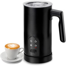 4in1 Electric Milk Frother and Steamer,350ml Hot Cold Foam Maker Non-Stick Liner,Dry-Burn & Overheat Protection,Eu Plug