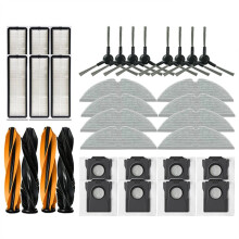 34PCS D20 / D20  Robot Vacuum Cleaner Accessories Main Side Brush Mop Cloth Hepa Filter Dust Bag Spare Parts