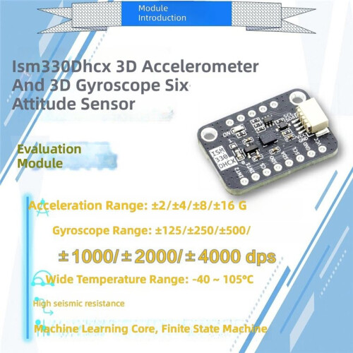 ISM330 Module Six-Axis Sensor Module ISM330DHCX Accelerometer & Gyroscope for Electronics, No Welding Pin Header 2