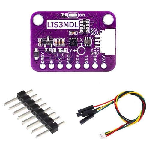 LIS3MDL Three-Axis Magnetic Sensor Module High-Precision Electronic Compass for Electronics, No Welding Pin Header