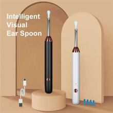 Slimme Visuele Oorreiniger, Oorlepel, Otoscoop, USB-C Oplaadbaar, Endoscoop, Oorwasverwijderaar met Camera, Zwart