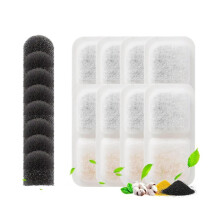 Replacement Filters & Sponges for ONEISALL 2.2L 3.2L Wireless Fountain Wireless Cat Fountain Helps Maintain Freshs 8+8