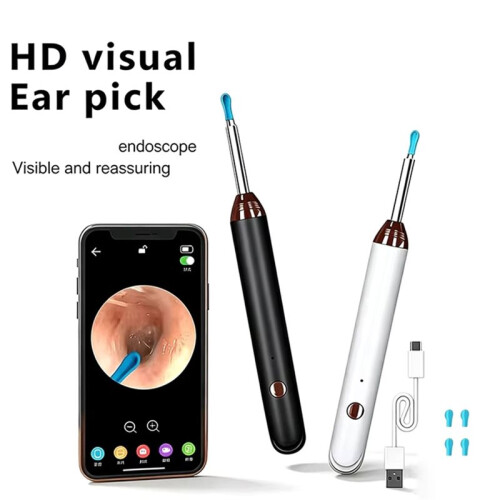 Visual Ear Cleaner Ear Spoon Otoscope USB-C Charging Endoscope Earwax Removal Tool with Camera White 1