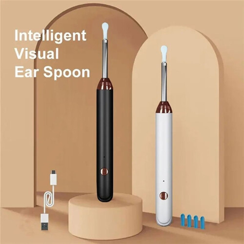 Visual Ear Cleaner Ear Spoon Otoscope USB-C Charging Endoscope Earwax Removal Tool with Camera White 2