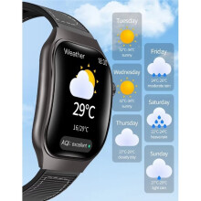 Montre Connectée à Écran Tactile Incurvé de 2,01 Pouces avec Bracelet D'Activité, Appels et Fonction Horloge, Compatible Android, Couleur