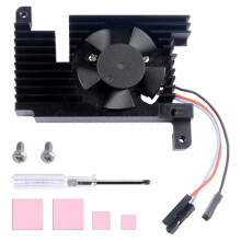 For Raspberry Pi 4 Adjustable Speed Fan, Heatsink Automatic Shutdown CNC Extreme Cooler PWM Heat Sink for RPI 4 Model B