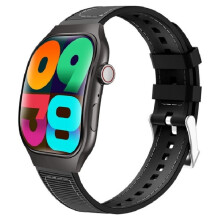2.01'' Curved Touch Screen Watches Fitness Tracker BT Call Clock Band Sports Wrist Watches for Android Black