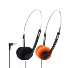 Bedrade Stereohoofdtelefoon met 3,5 mm Stekker, Draagbare Klassieke Vintage Hoofdtelefoon voor Walkman, Cd-Speler en Computer, Oranje