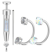 Ensemble D'Anneaux de Nez en Forme de Fer à Cheval, Bijoux de Piercing en Acier Inoxydable, avec Outil de Préhension et Guide de Conicité