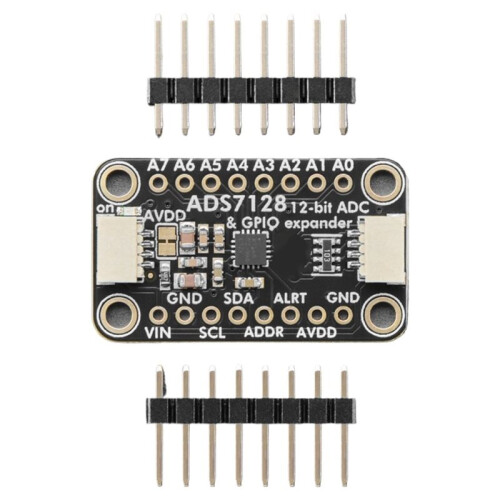 Placa Expansora ADS7128 de 8 Canais com ADC e GPIO - Compatível com para Stemma Qt / Qwiic para Adafruit