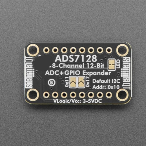 Placa Expansora ADS7128 de 8 Canais com ADC e GPIO - Compatível com para Stemma Qt / Qwiic para Adafruit 2