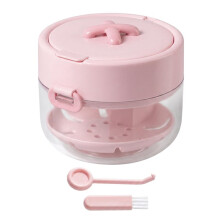 Large Capacity Denture Bath Case with Mirror Cleaning Brush and Removal Tool for Braces Denture Users