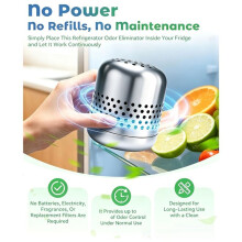 Refrigerator Deodorizer,-Catalytic Stainless Steel Deodorizer, Compact Storage Design, Extends the Life of Groceries