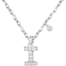 (I) GUOYU Women's Initial Necklace 925 Silver Letter Pendant with Zirconia A-Z Birthday Gift