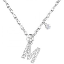 (M) GUOYU Women's Initial Necklace 925 Silver Letter Pendant with Zirconia A-Z Birthday Gift
