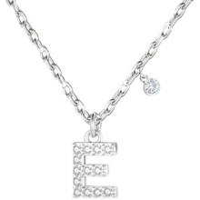(E) GUOYU Women's Initial Necklace 925 Silver Letter Pendant with Zirconia A-Z Birthday Gift