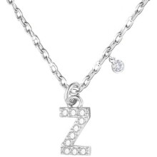 (Z) GUOYU Women's Initial Necklace 925 Silver Letter Pendant with Zirconia A-Z Birthday Gift