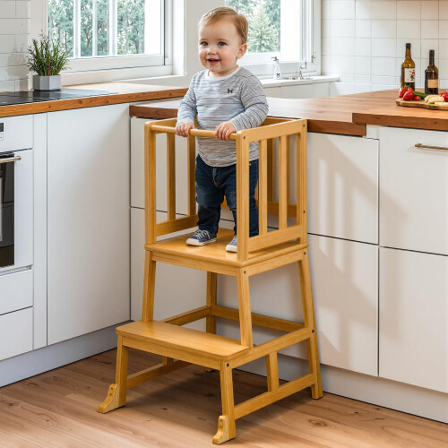 Cosyland Toddler Kitchen Standing Tower – Height Kids learning helper