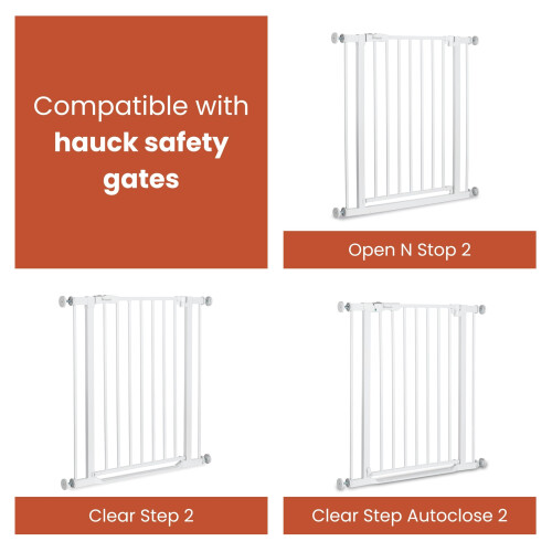 Hauck hauck 9 cm Safety Gate Extension, White - with Connectors for 2