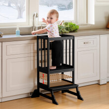 COSYLAND Height-Adjustable Toddler Standing Tower – Stable Kitchen