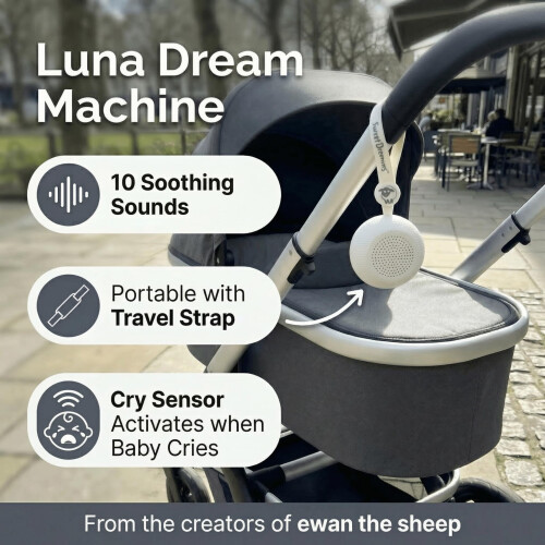 Luna Dream Machine, White | Portable White Noise Machine for Baby & 1