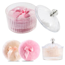 Ultra-Soft Powder Puff with Long Plush & Glitter- Gentle Baby Dry Powder Applicator for Makeup & Skin
