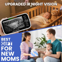 RFAQK Non Wifi Baby Monitor With Camera And Night Vision, 5 Inch