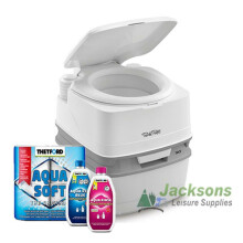 THETFORD PORTABLE CAMPING TOILET PORTA POTTI 365 QUBE W/ TRIPLE PACK CHEMICAL