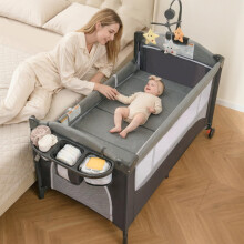 INFANS Pack and Play, 5 in 1 Baby Bedside Sleeper with Bassinet,