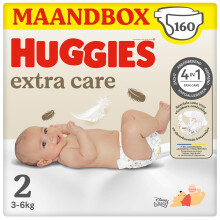Huggies Extra Care Baby Nappies Size 2 (3-6 kg), Ultra Absorbent,