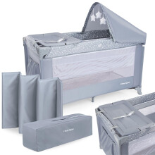 Moby-System Baby Travel Cot with Mattress Height Levels – 2in1 Cot