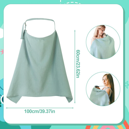 GSrenyu Nursing Cover, Adjustable Strap Cotton Breastfeeding 1