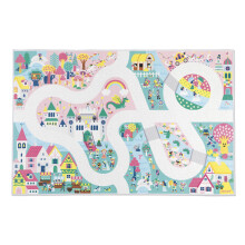 Janod - Tapis Voiture Enfant - Thème Royaume Enchanté - Doux &