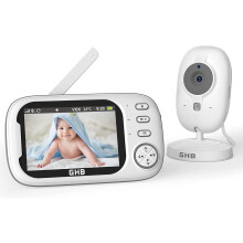 GHB Baby Monitor with Camera and Night Vision, Video Monitor, VOX